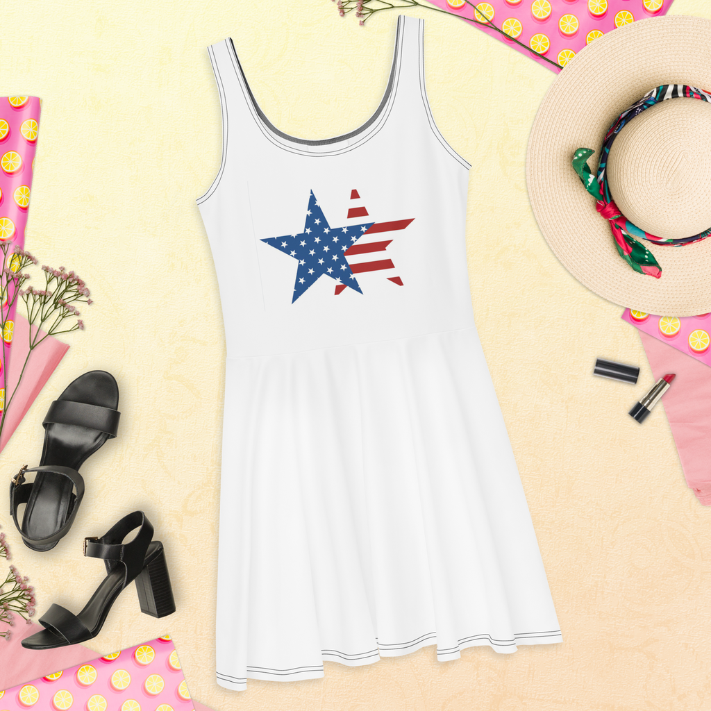 Mid-thigh length Skater Dress with flared skirt