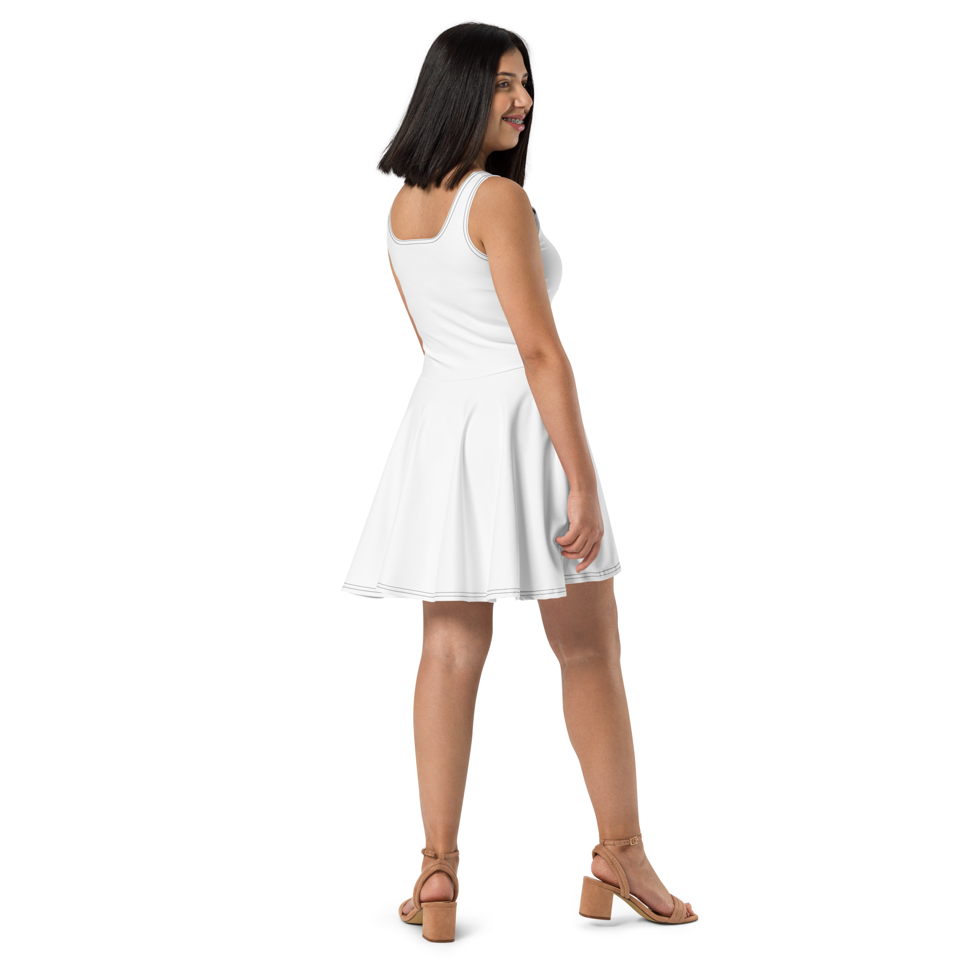 Mid-thigh length Skater Dress with flared skirt
