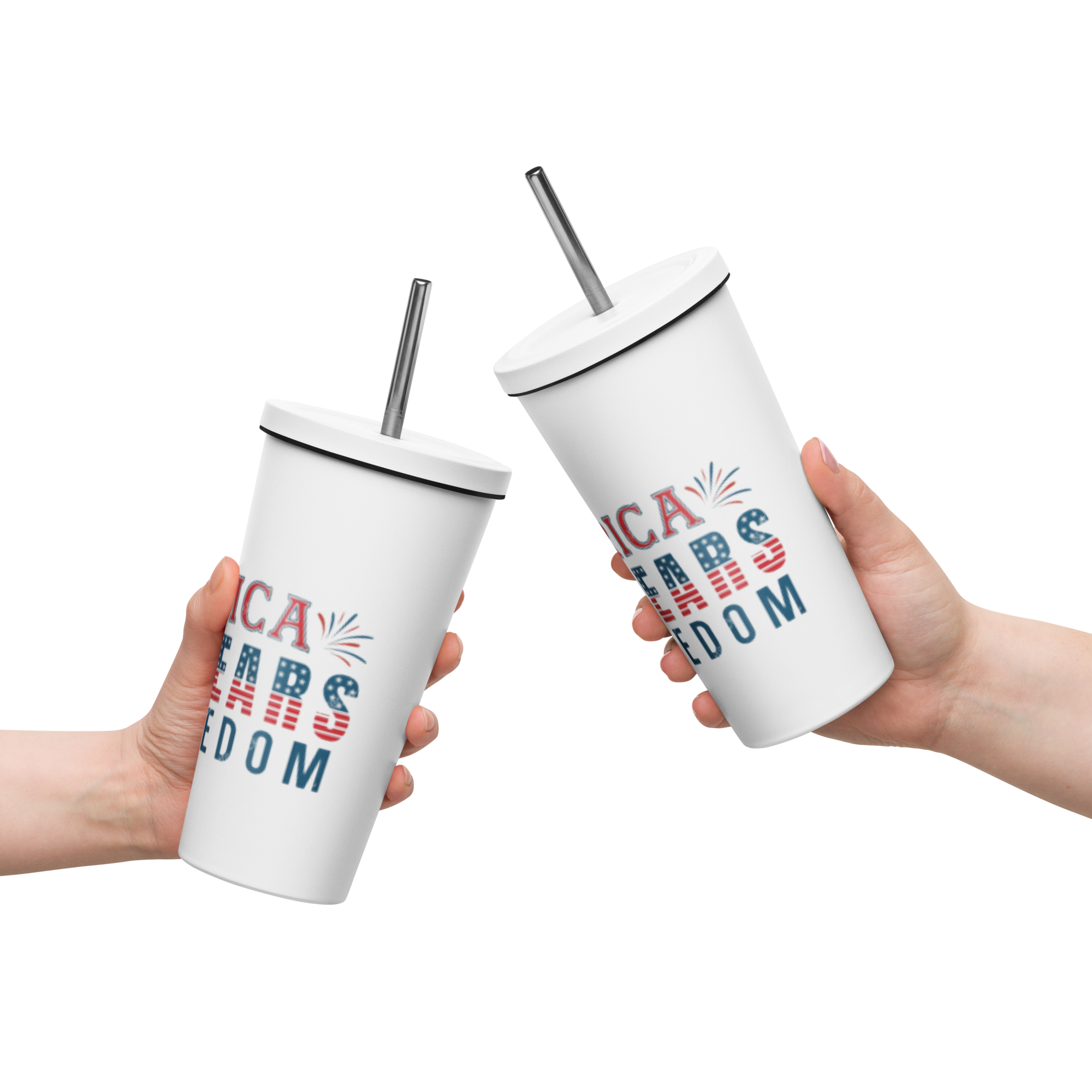 USA Insulated high grade stainless steel tumbler with a straw