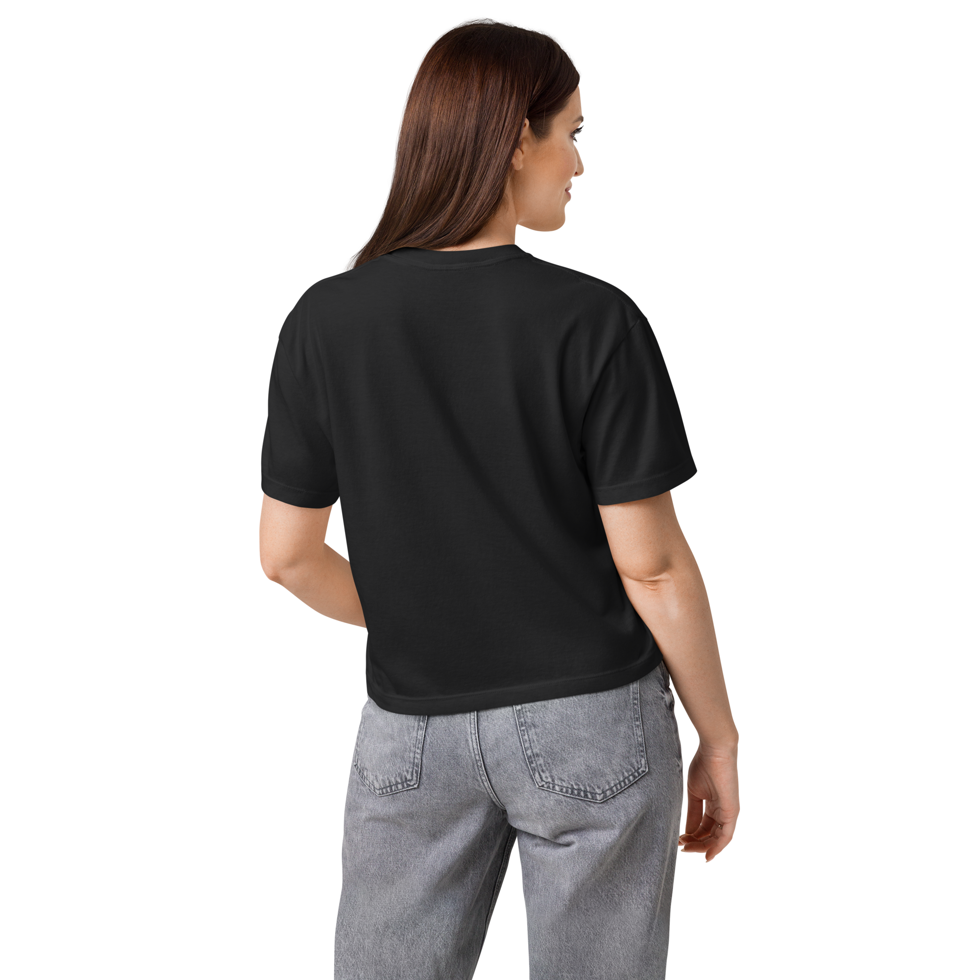 Women’s heavyweight boxy tee with Cross