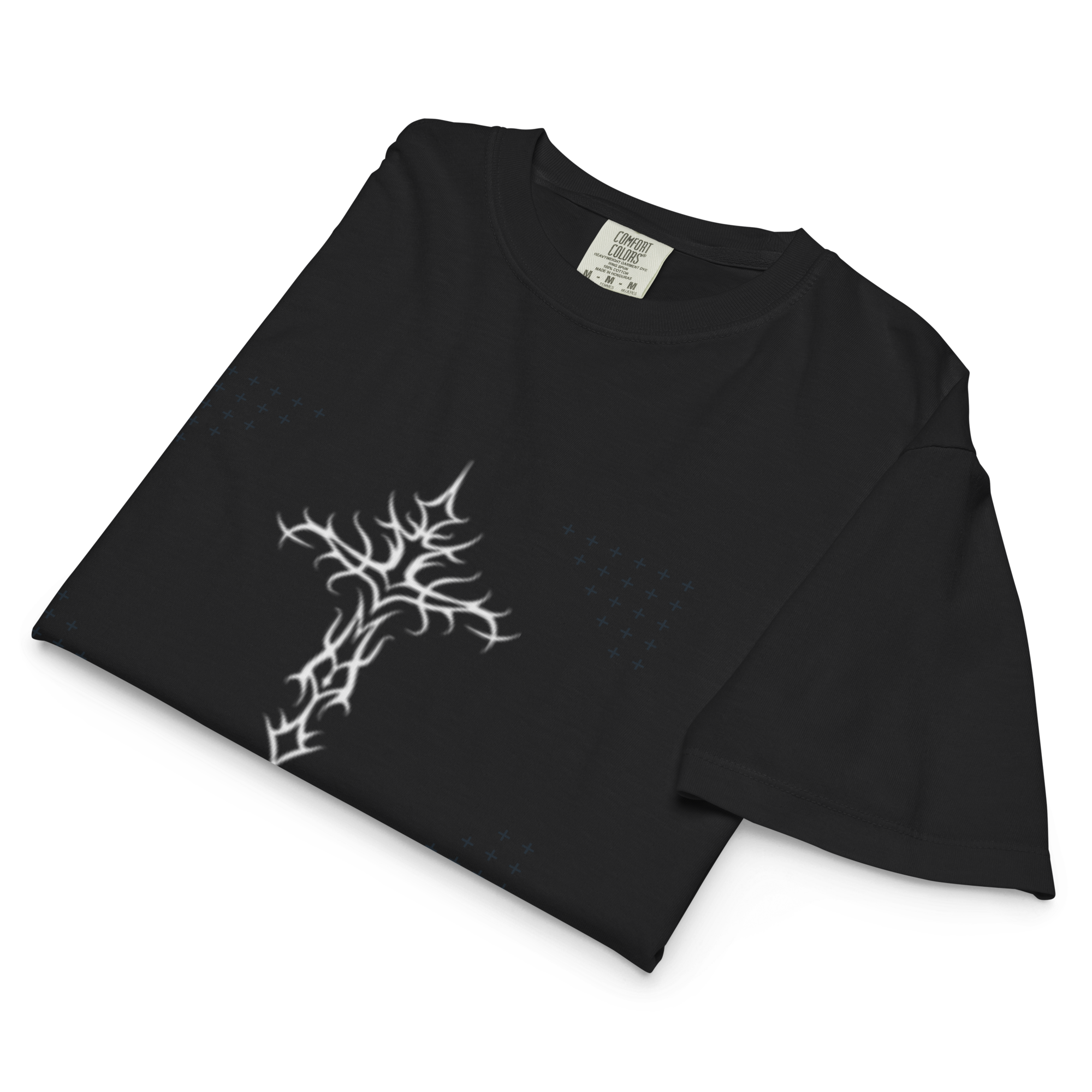 Women’s heavyweight boxy tee with Cross