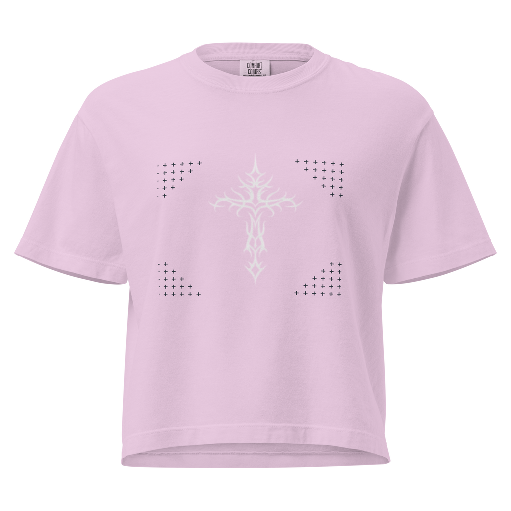 Women’s heavyweight boxy tee with Cross
