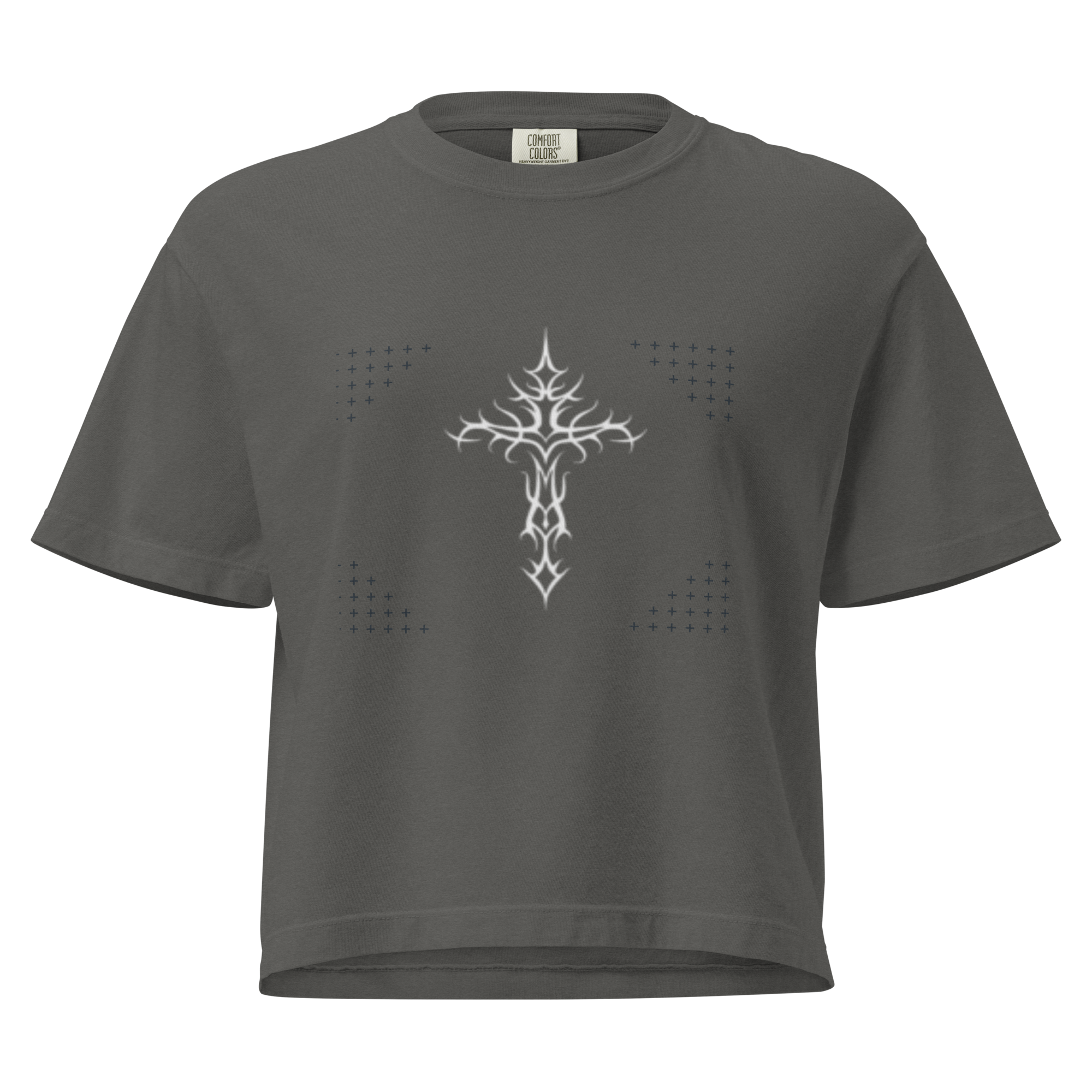 Women’s heavyweight boxy tee with Cross