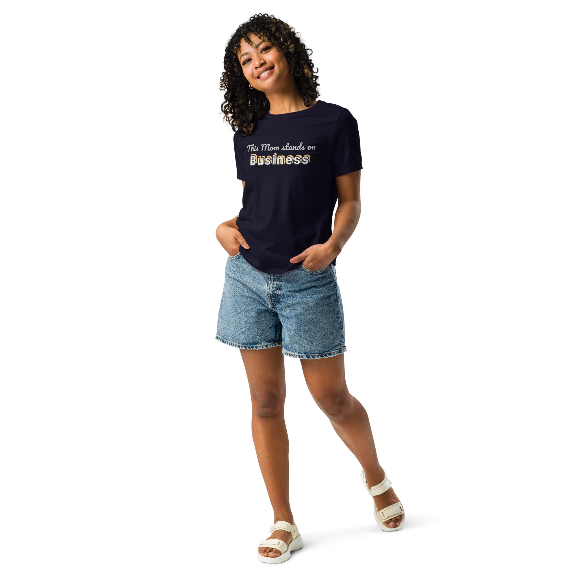 Damen-T-Shirt mit legerer Passform: This Mom Stands on Business